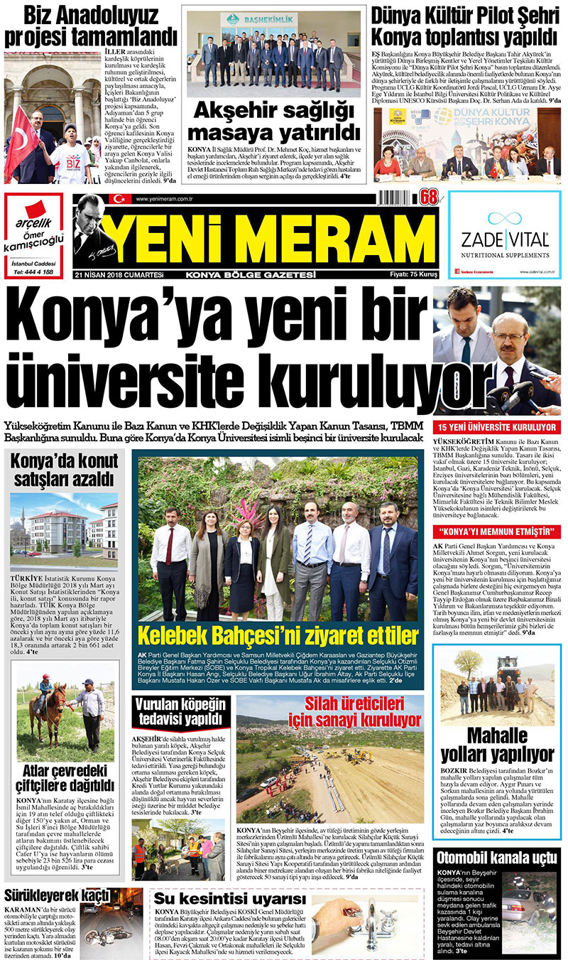 23 Nisan 2018 Yeni Meram Gazetesi