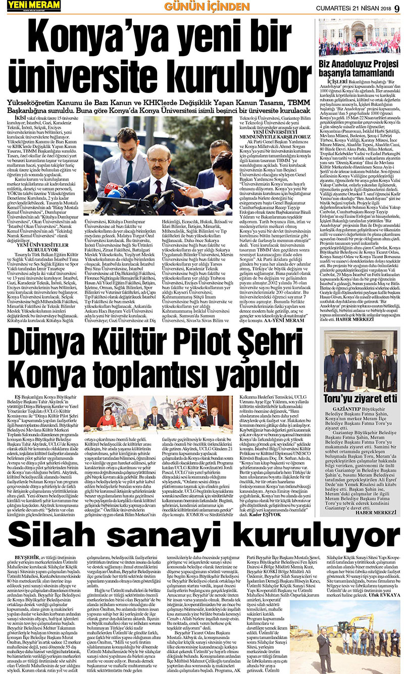 21 Nisan 2018 Yeni Meram Gazetesi