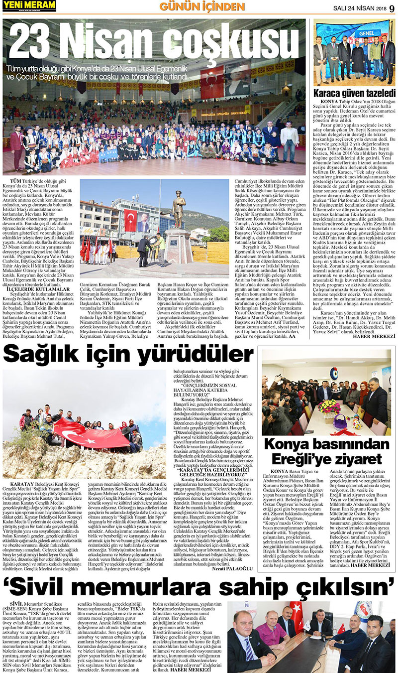 24 Nisan 2018 Yeni Meram Gazetesi