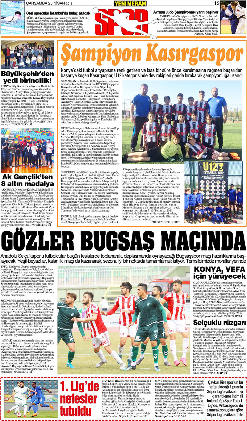 25 Nisan 2018 Yeni Meram Gazetesi