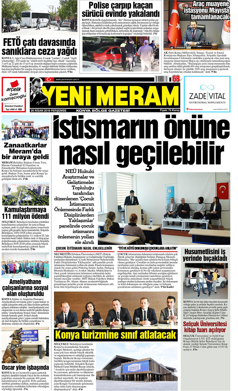 26 Nisan 2018 Yeni Meram Gazetesi