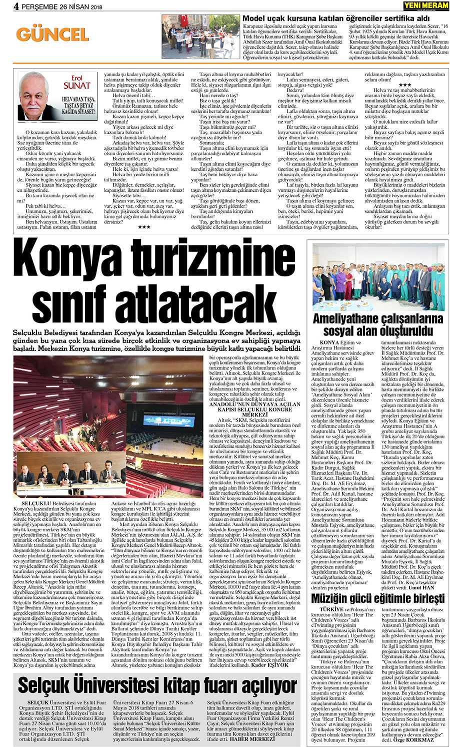 26 Nisan 2018 Yeni Meram Gazetesi