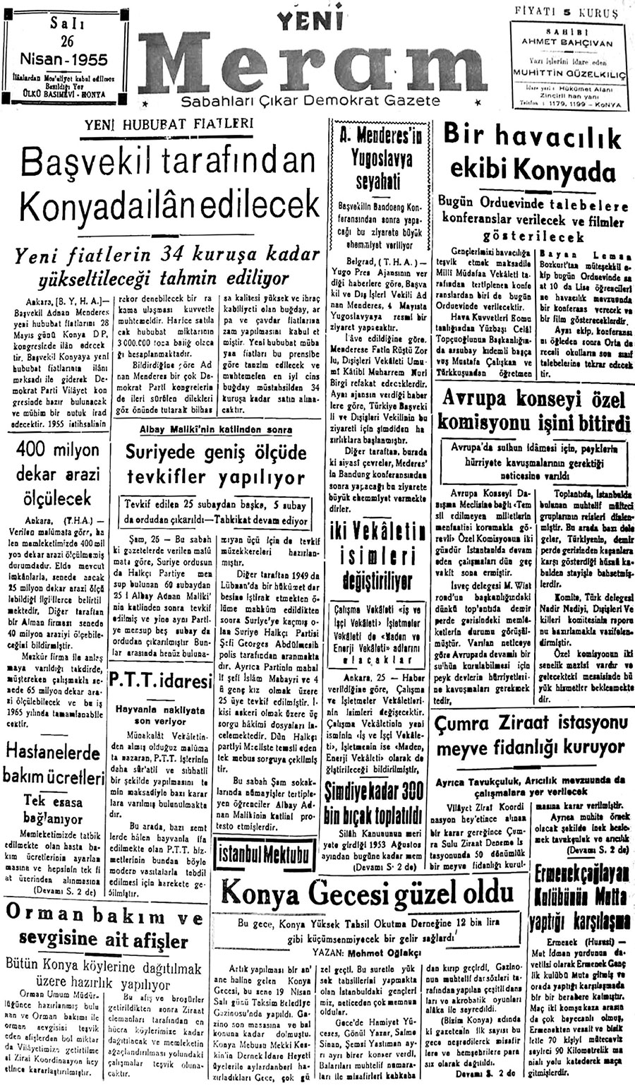 26 Nisan 2018 Yeni Meram Gazetesi