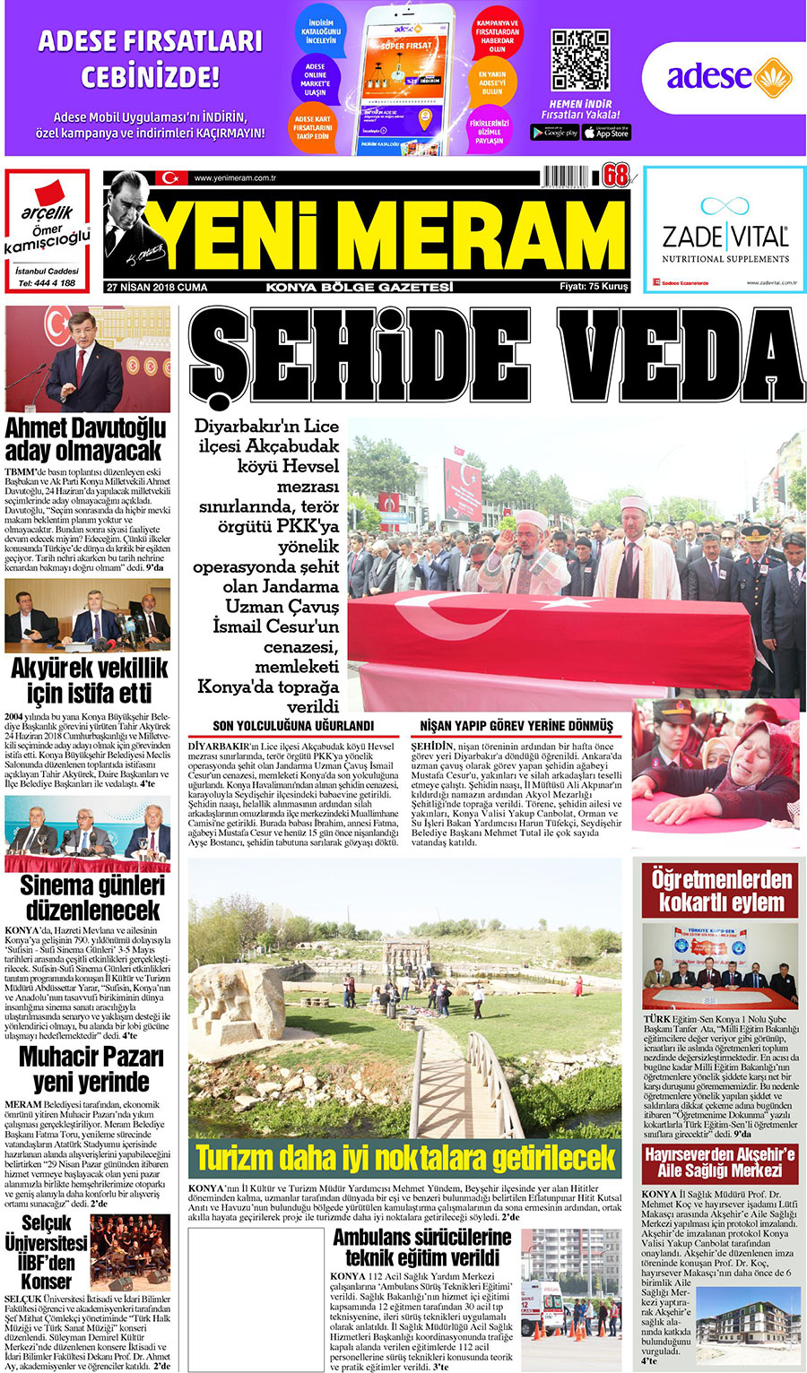 27 Nisan 2018 Yeni Meram Gazetesi