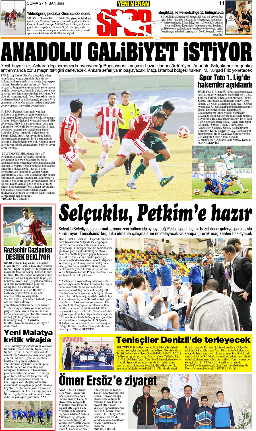 27 Nisan 2018 Yeni Meram Gazetesi