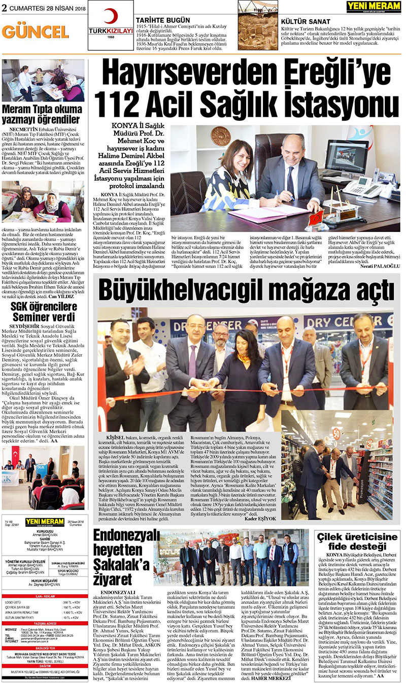 28 Nisan 2018 Yeni Meram Gazetesi