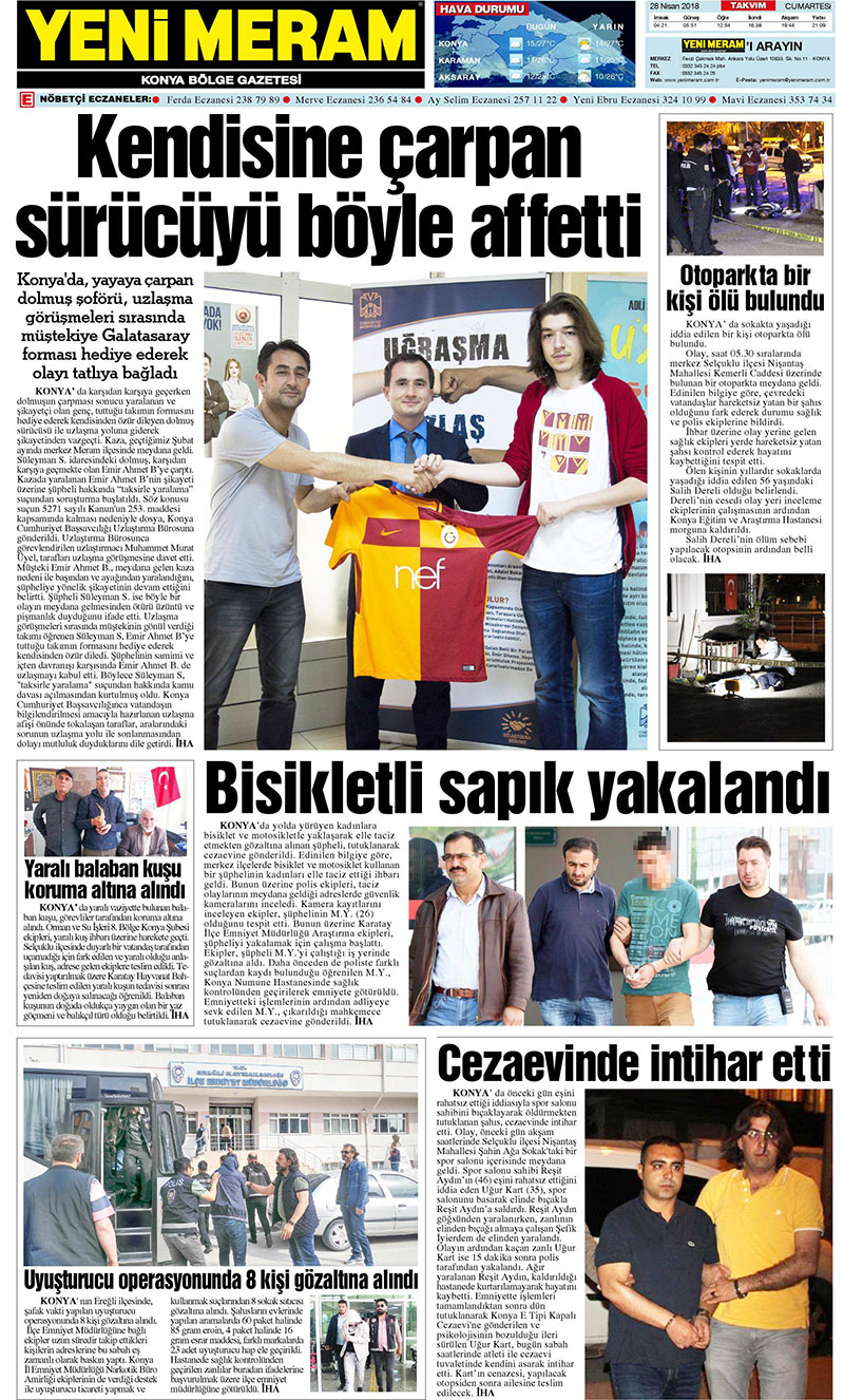 28 Nisan 2018 Yeni Meram Gazetesi