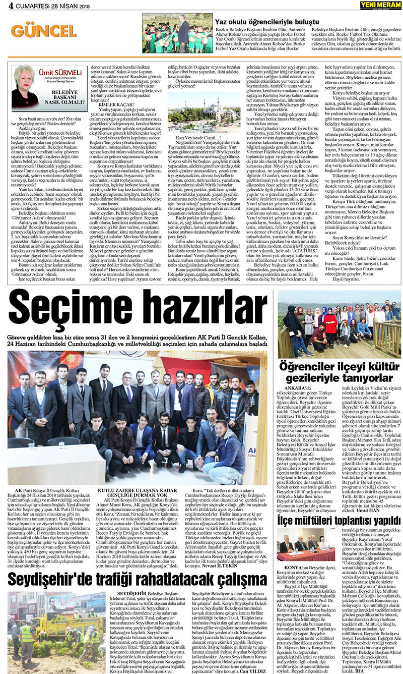 28 Nisan 2018 Yeni Meram Gazetesi