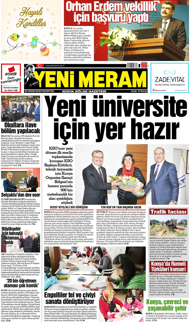 30 Nisan 2018 Yeni Meram Gazetesi