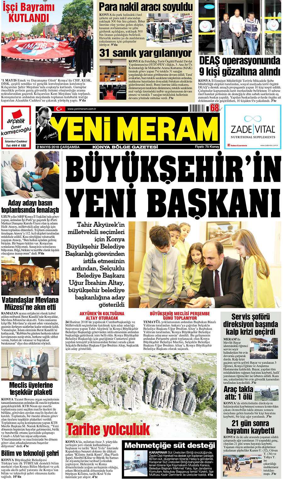 2 Mayıs 2018 Yeni Meram Gazetesi