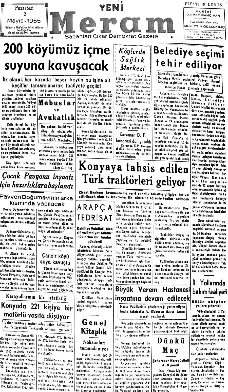 2 Mayıs 2018 Yeni Meram Gazetesi