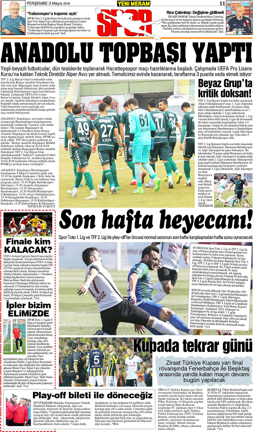 3 Mayıs 2018 Yeni Meram Gazetesi