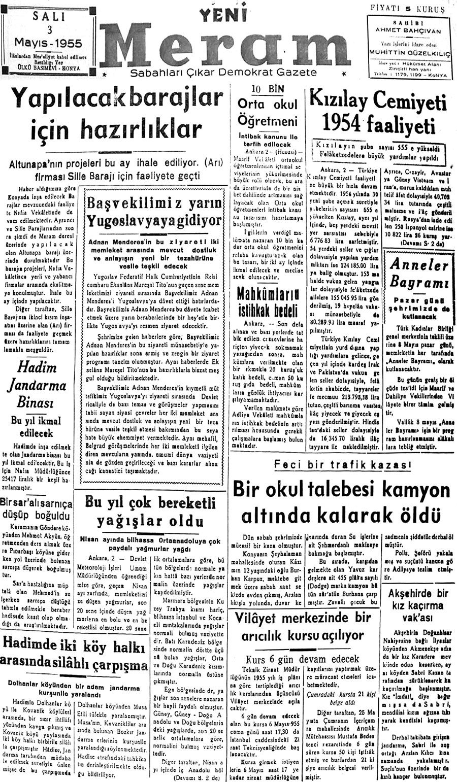 3 Mayıs 2018 Yeni Meram Gazetesi