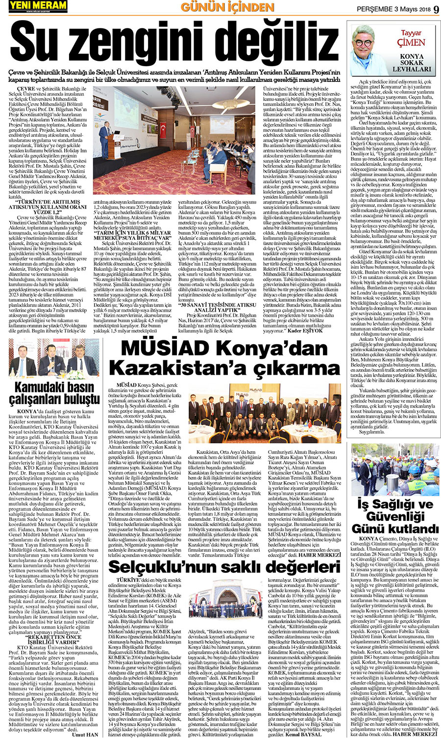 3 Mayıs 2018 Yeni Meram Gazetesi