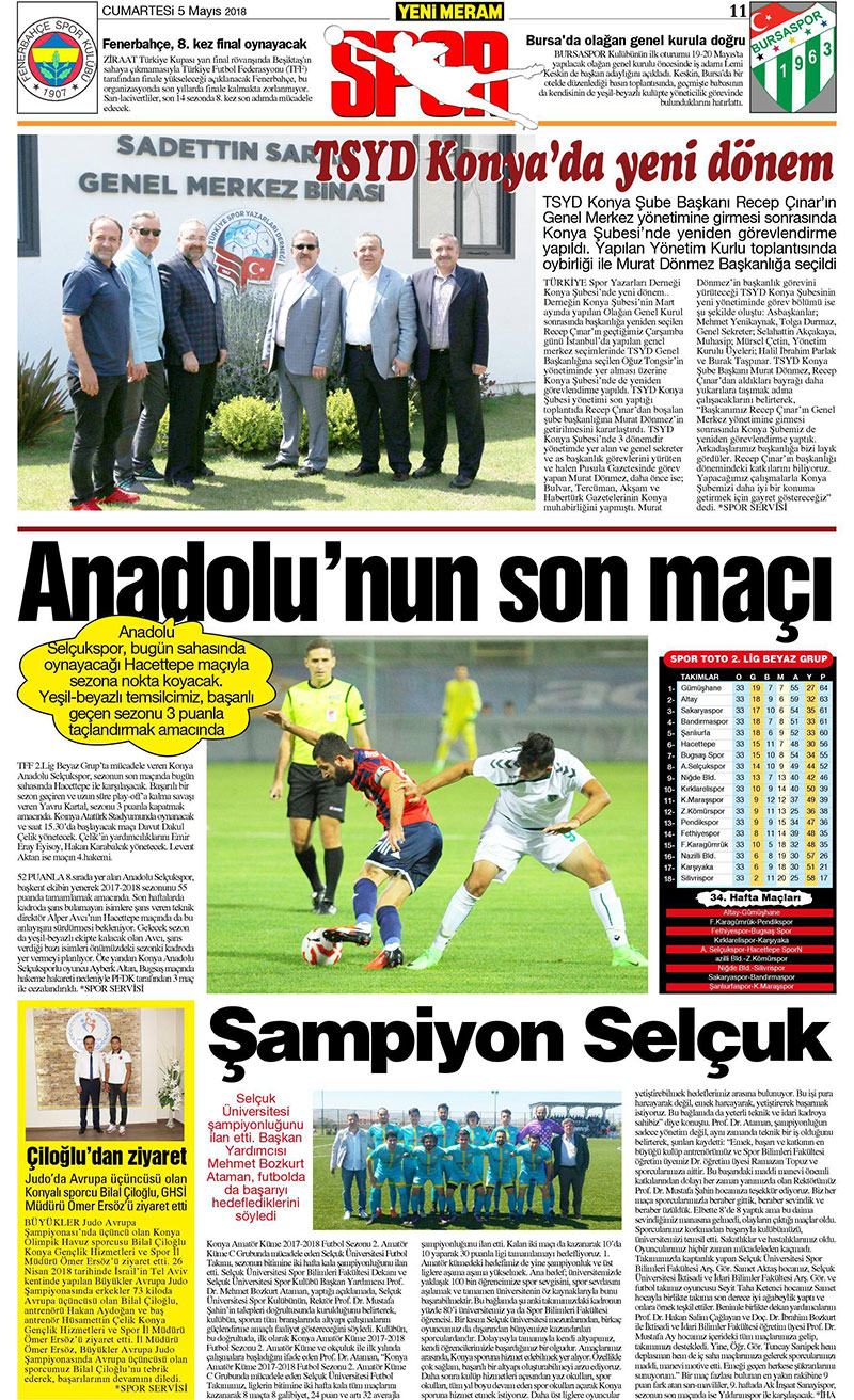 5 Mayıs 2018 Yeni Meram Gazetesi