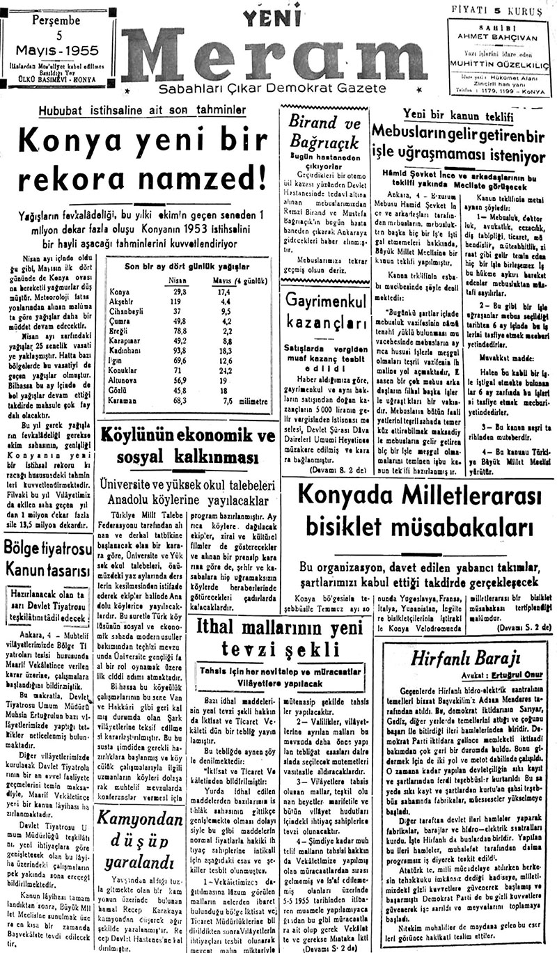 5 Mayıs 2018 Yeni Meram Gazetesi