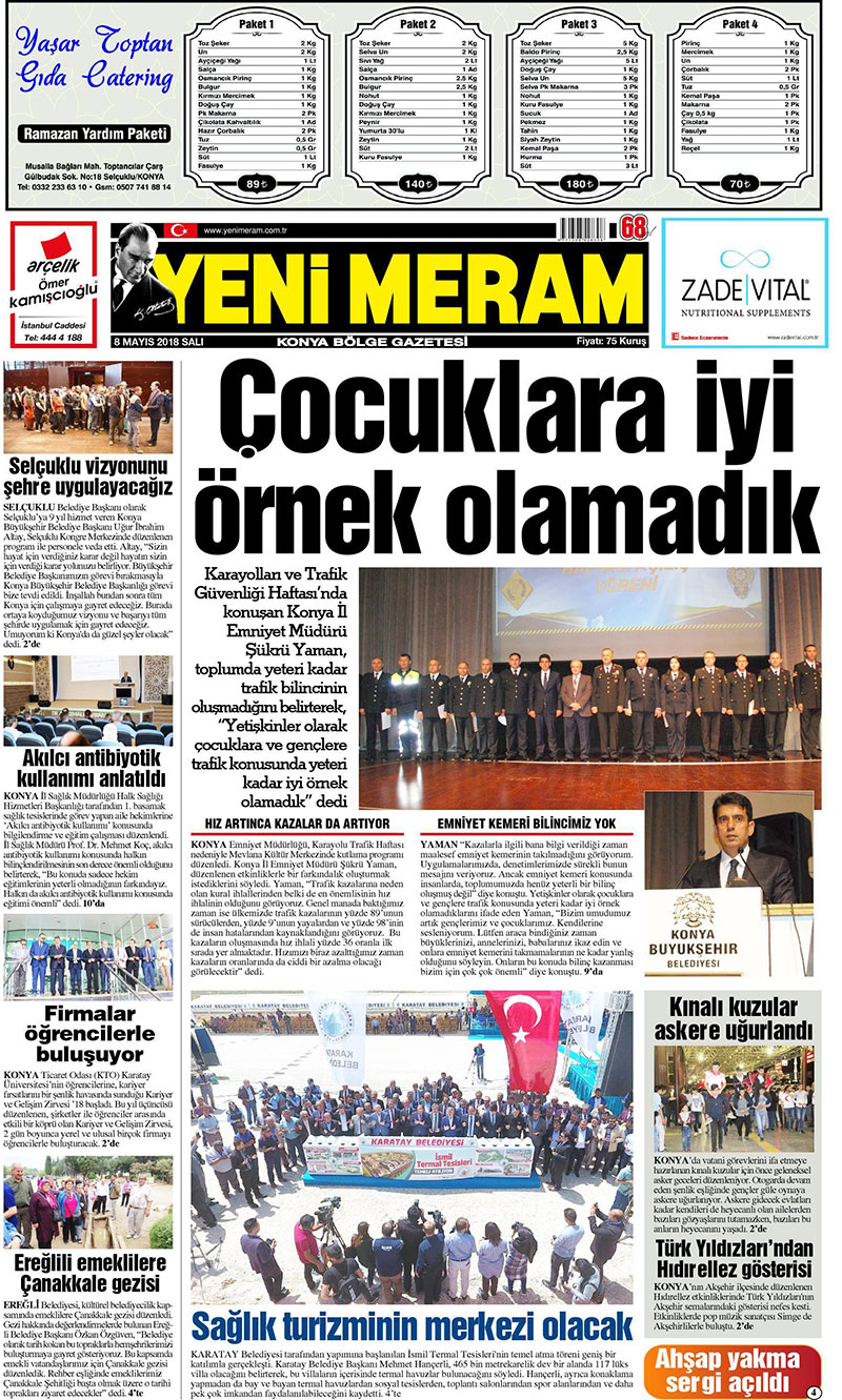 8 Mayıs 2018 Yeni Meram Gazetesi