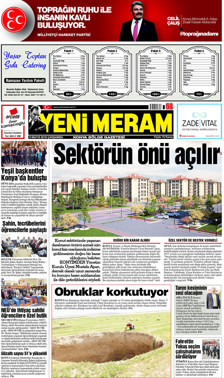 9 Mayıs 2018 Yeni Meram Gazetesi