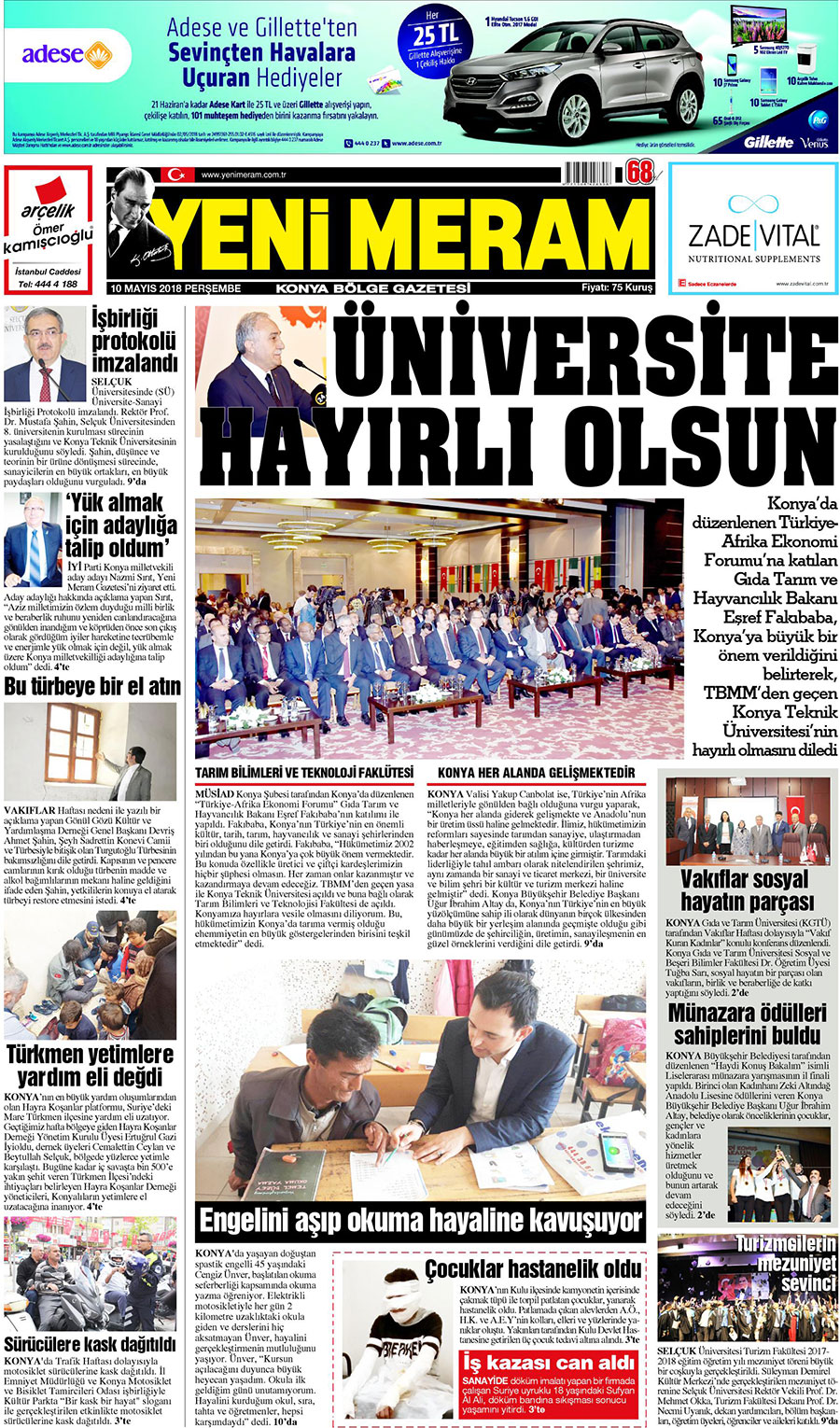 10 Mayıs 2018 Yeni Meram Gazetesi