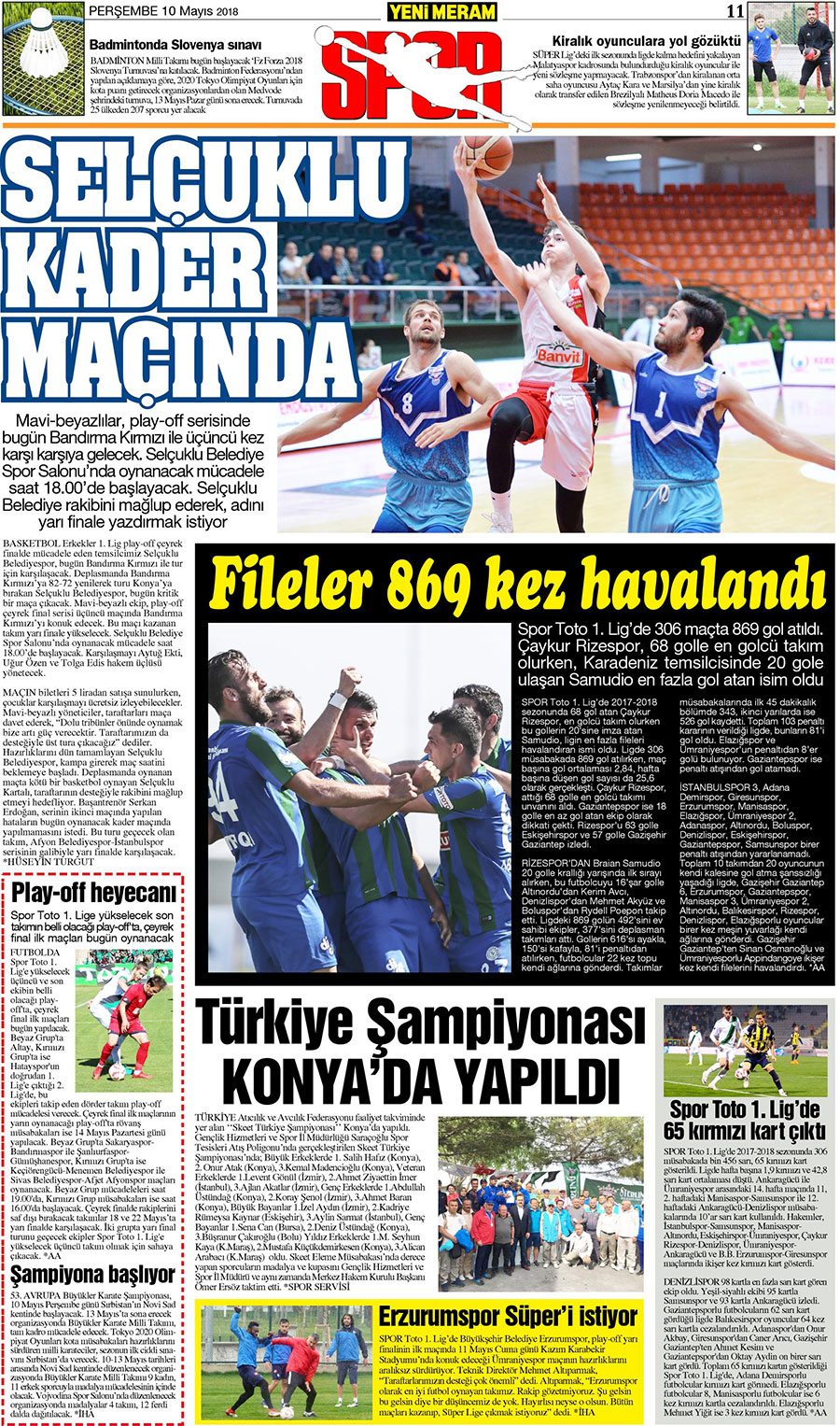 10 Mayıs 2018 Yeni Meram Gazetesi