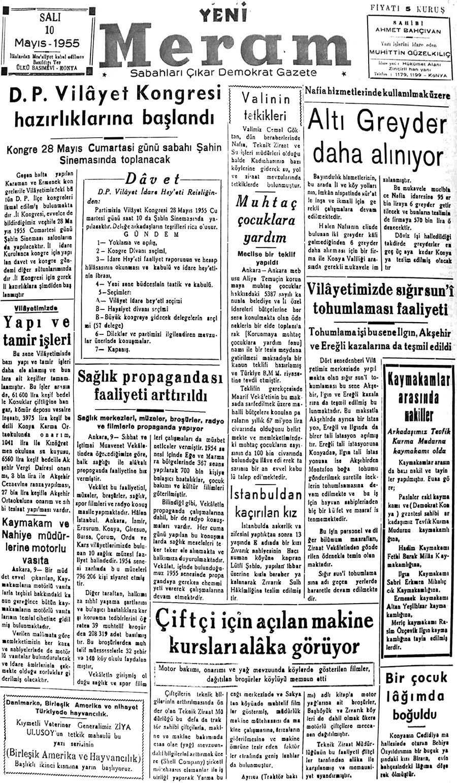 10 Mayıs 2018 Yeni Meram Gazetesi