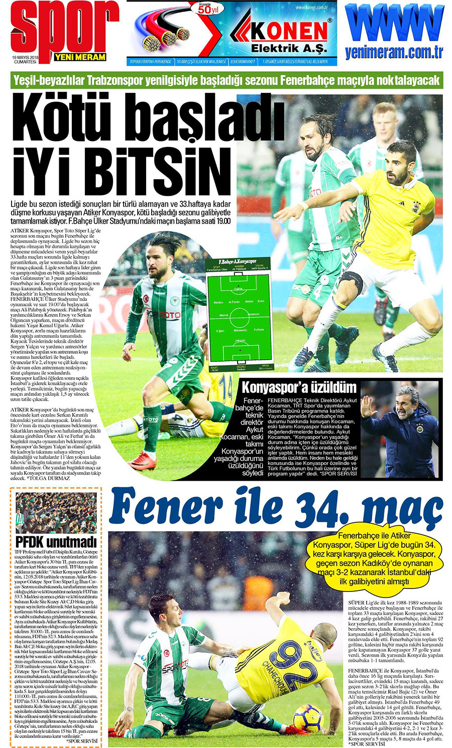 19 Mayıs 2018 Yeni Meram Gazetesi