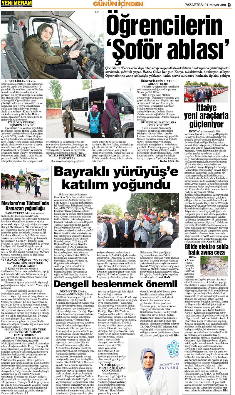 21 Mayıs 2018 Yeni Meram Gazetesi