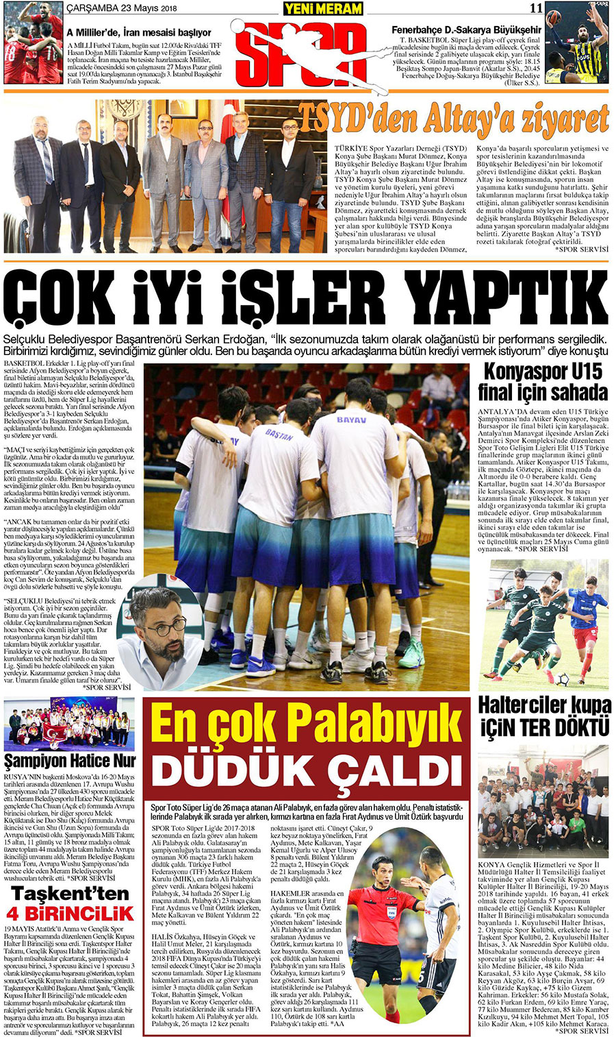 23 Mayıs 2018 Yeni Meram Gazetesi