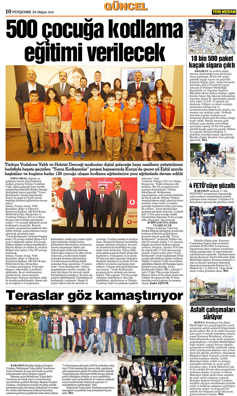 24 Mayıs 2018 Yeni Meram Gazetesi