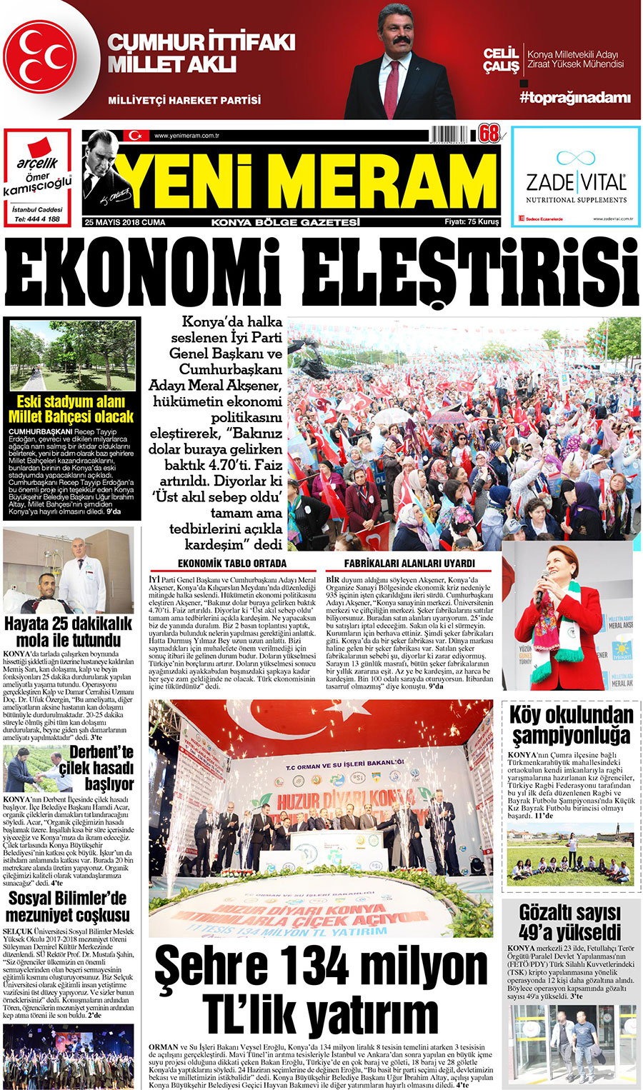 25 Mayıs 2018 Yeni Meram Gazetesi