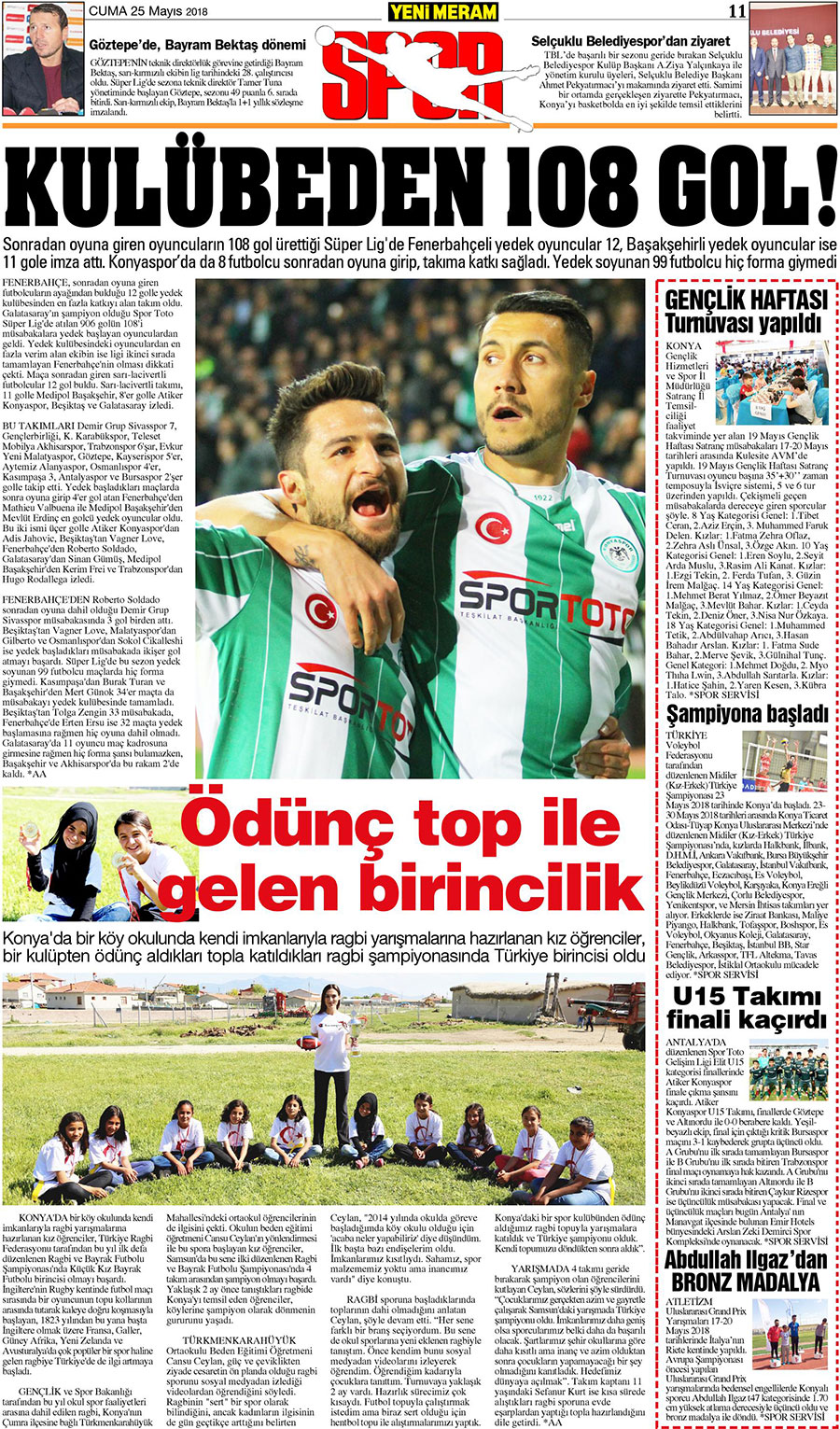 25 Mayıs 2018 Yeni Meram Gazetesi