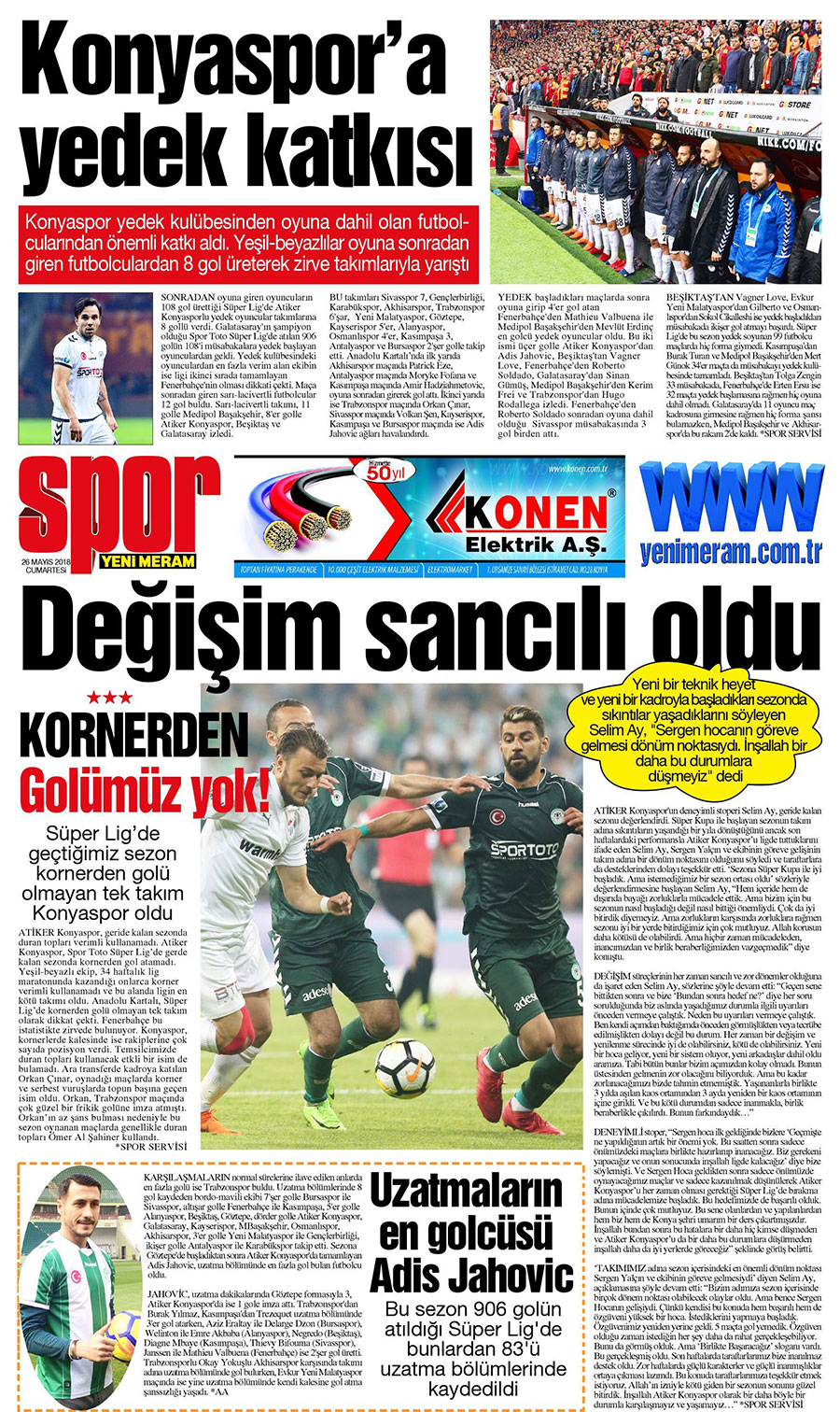 26 Mayıs 2018 Yeni Meram Gazetesi