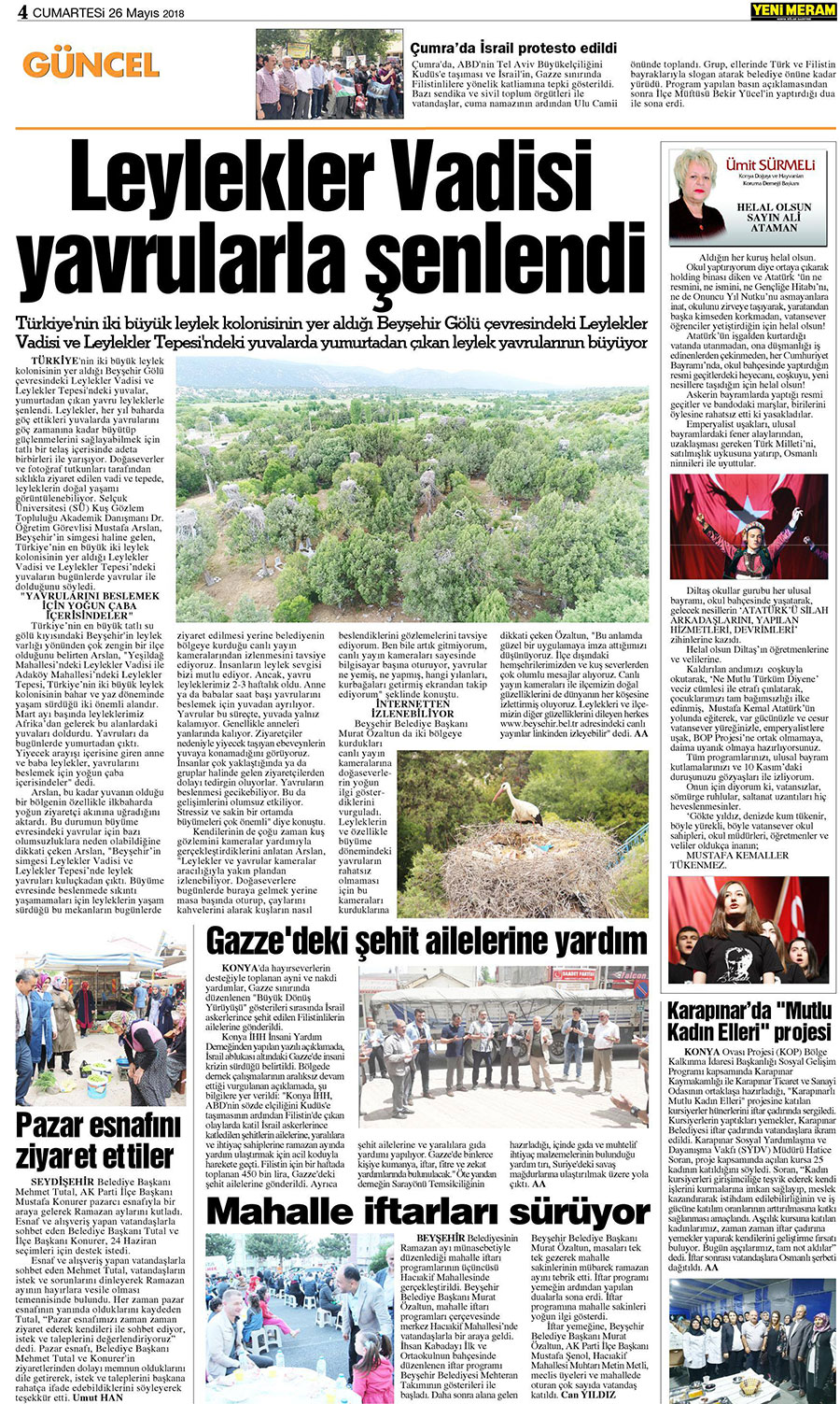 26 Mayıs 2018 Yeni Meram Gazetesi