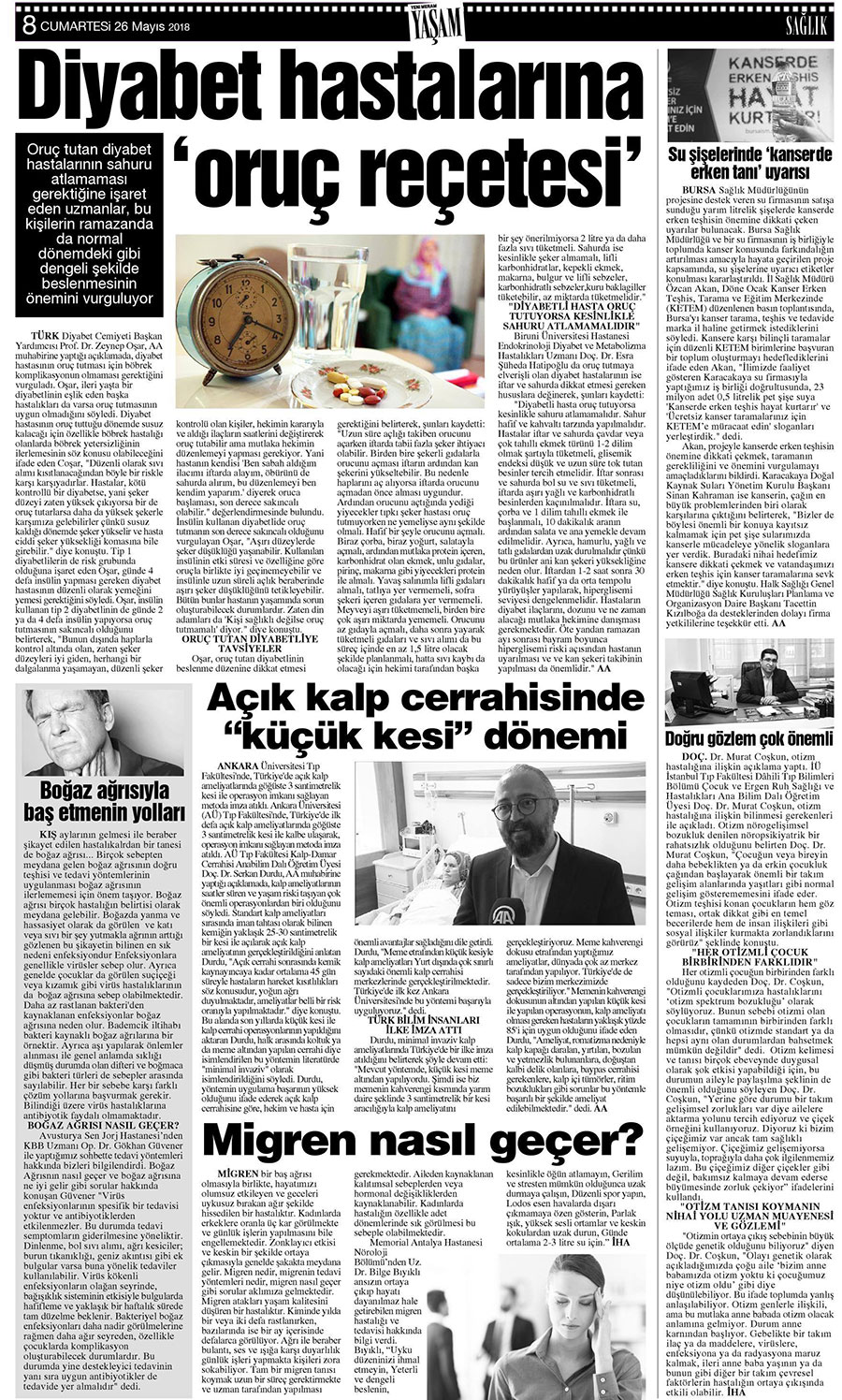 26 Mayıs 2018 Yeni Meram Gazetesi