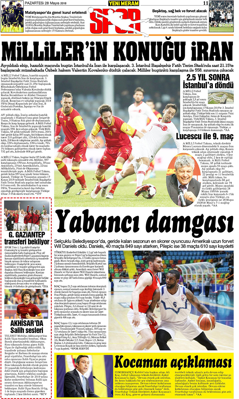 28 Mayıs 2018 Yeni Meram Gazetesi