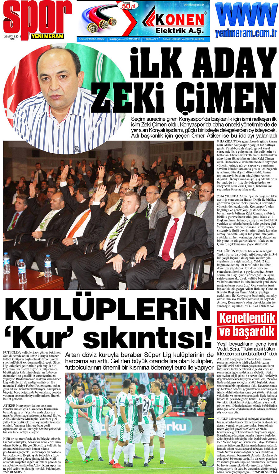 29 Mayıs 2018 Yeni Meram Gazetesi