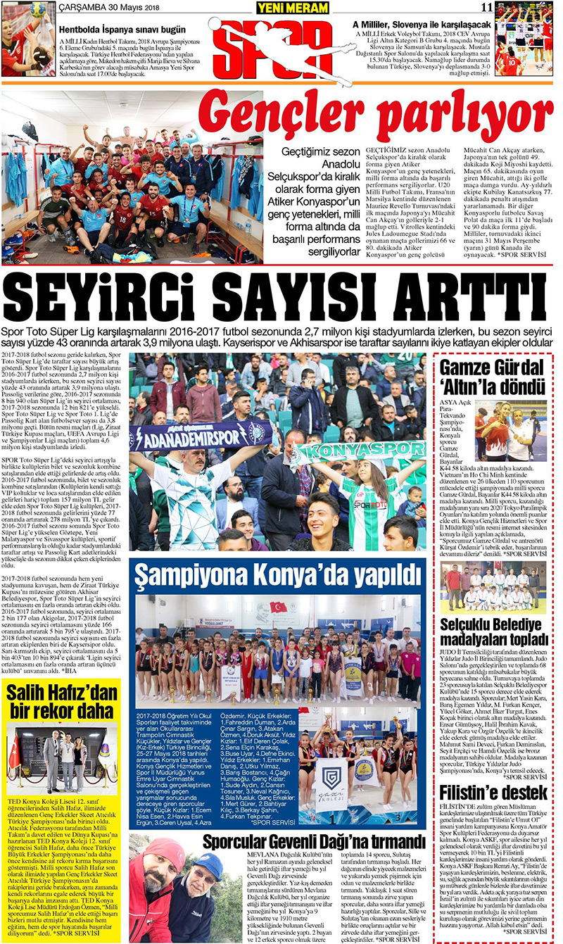 30 Mayıs 2018 Yeni Meram Gazetesi