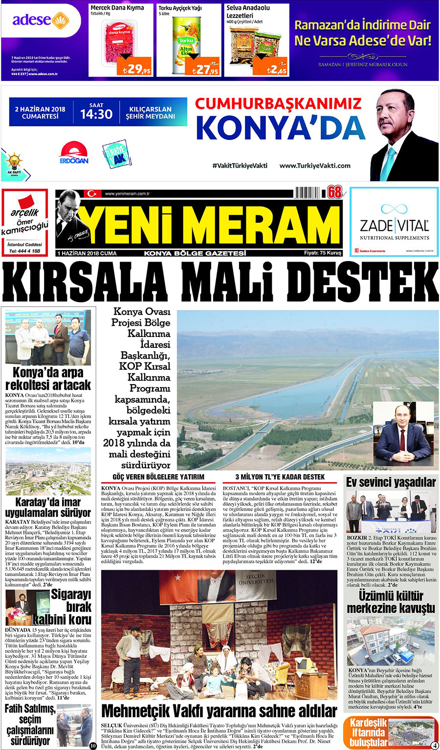 1 Haziran 2018 Yeni Meram Gazetesi