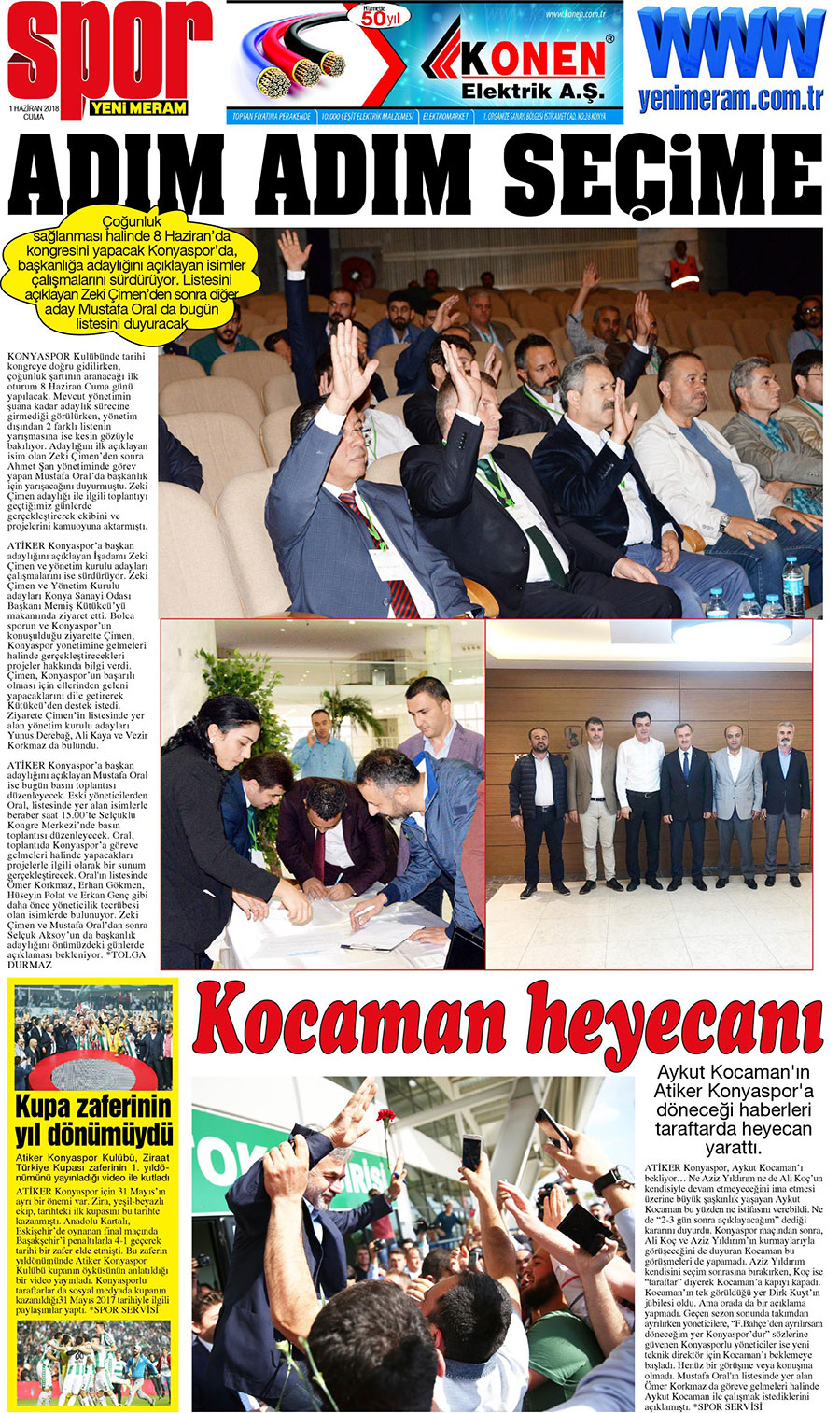 1 Haziran 2018 Yeni Meram Gazetesi