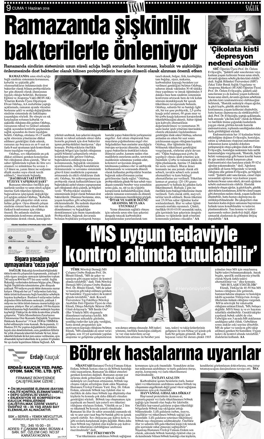 1 Haziran 2018 Yeni Meram Gazetesi