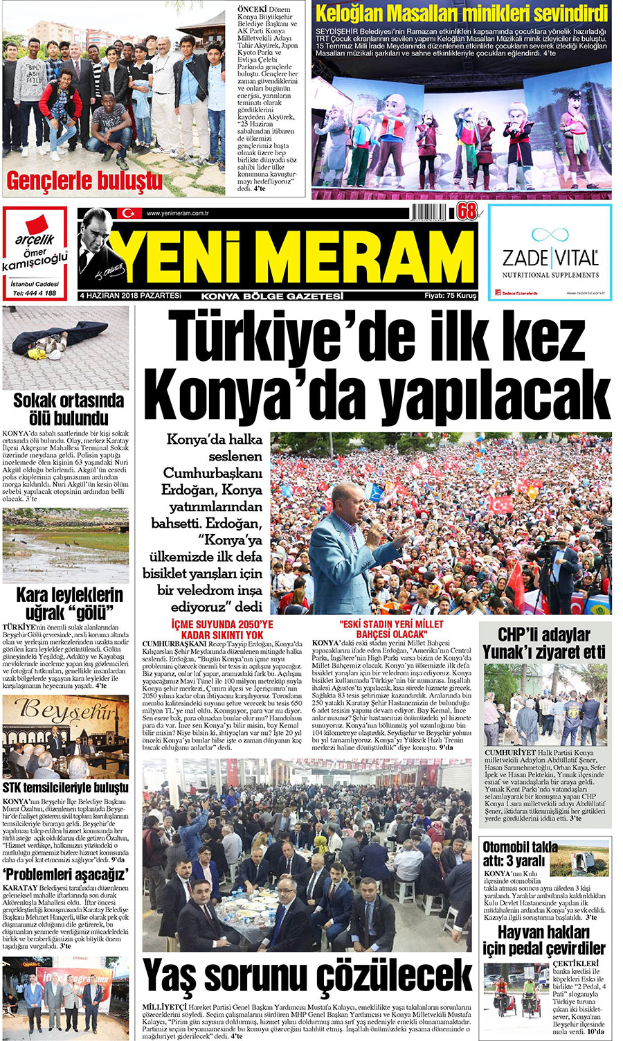 4 Haziran 2018 Yeni Meram Gazetesi