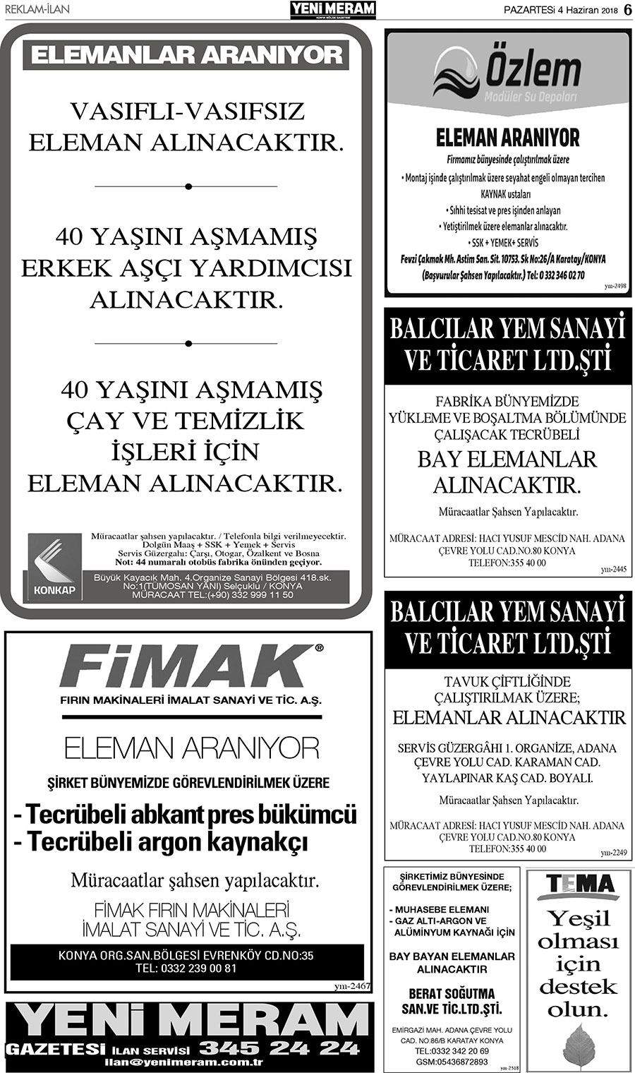 4 Haziran 2018 Yeni Meram Gazetesi