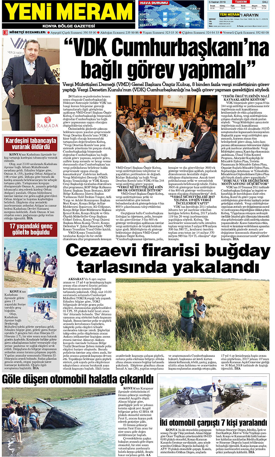 5 Haziran 2018 Yeni Meram Gazetesi