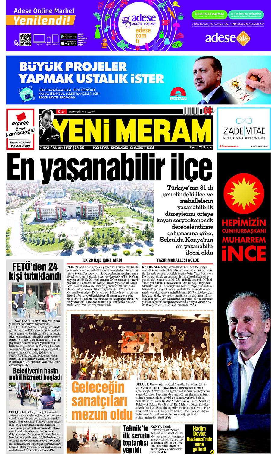 7 Haziran 2018 Yeni Meram Gazetesi