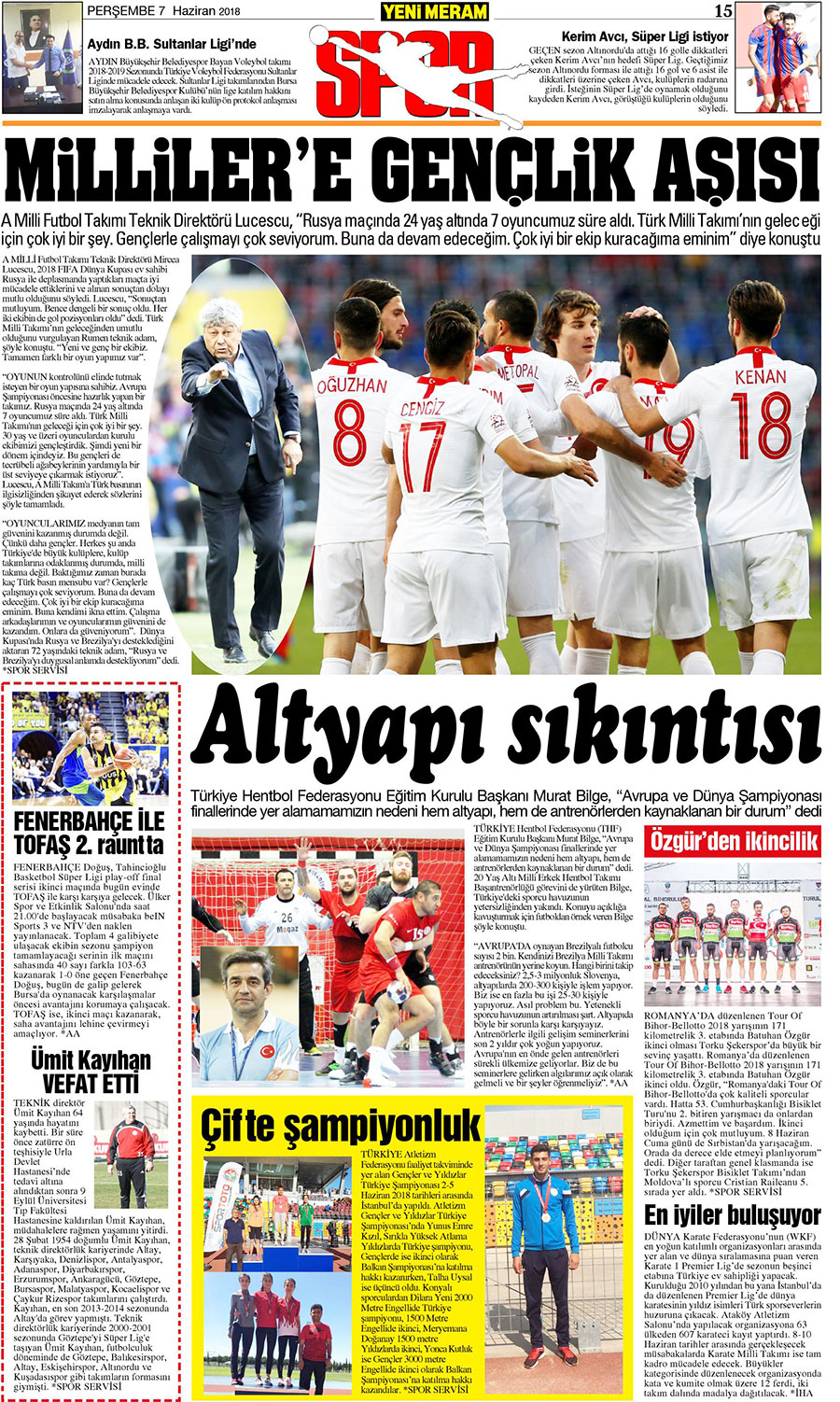 7 Haziran 2018 Yeni Meram Gazetesi