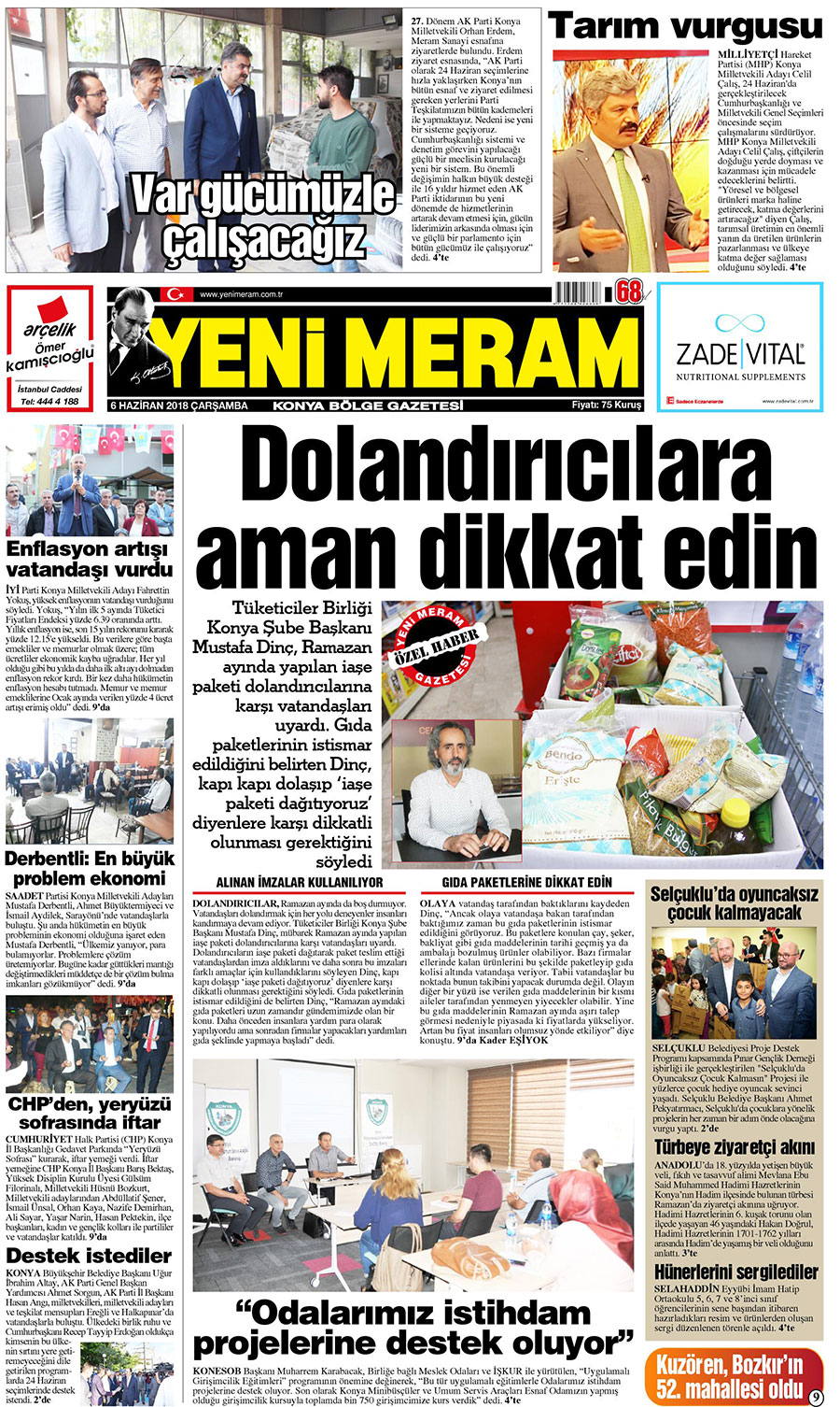 6 Haziran 2018 Yeni Meram Gazetesi