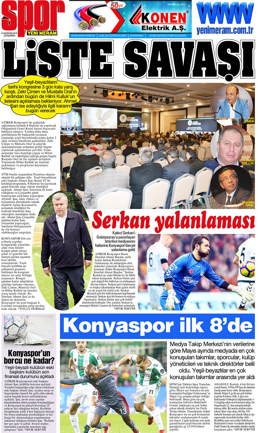 6 Haziran 2018 Yeni Meram Gazetesi