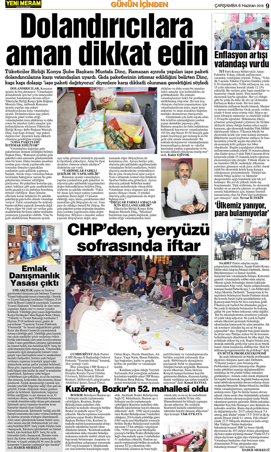 6 Haziran 2018 Yeni Meram Gazetesi