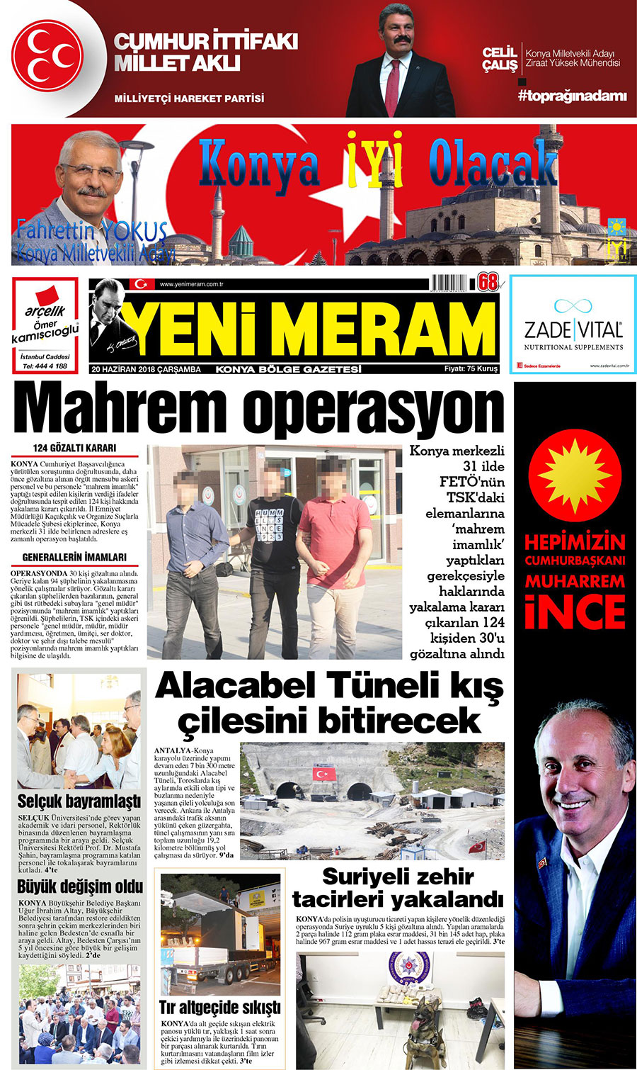 20 Haziran 2018 Yeni Meram Gazetesi