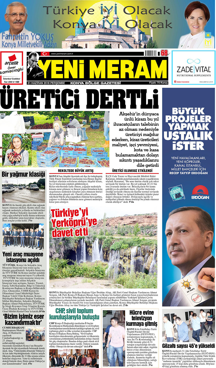 21 Haziran 2018 Yeni Meram Gazetesi